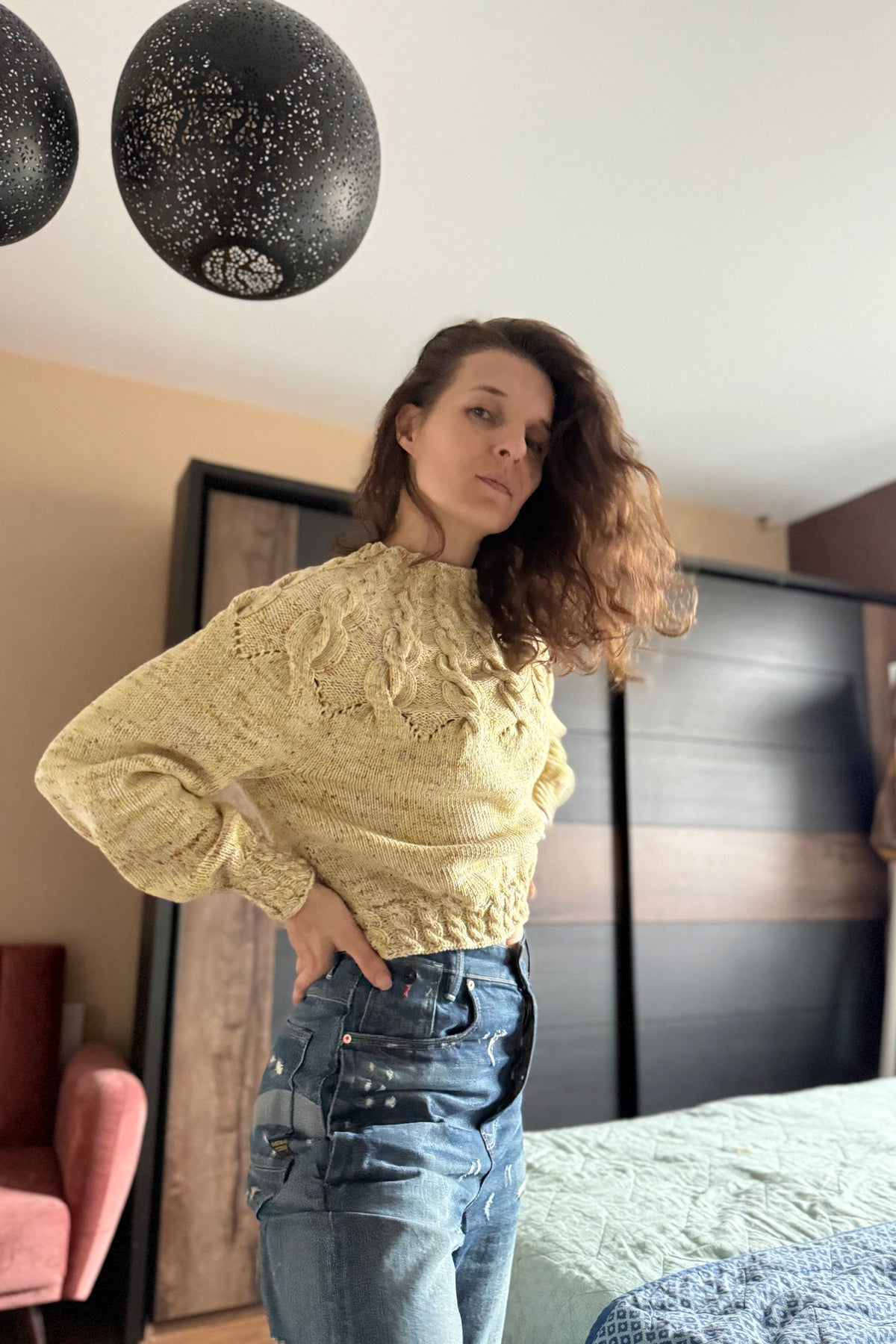 KARINIA merino wool sweater with braided details